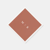 Slanke eenvoudige kaneel monogram cocktail servet (Hoek)