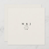 Slanke & Eenvoudige Moderne Beige Vierkante Bruilo Kaart (Voorkant / Achterkant)