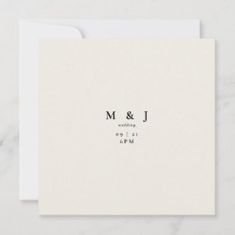 Slanke & Eenvoudige Moderne Beige Vierkante Bruilo Kaart