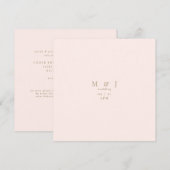Slanke & Eenvoudige Moderne Blush Vierkante Bruilo Kaart (Voorkant / Achterkant)
