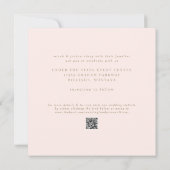 Slanke & Eenvoudige Moderne Blush Vierkante Bruilo Kaart (Achterkant)