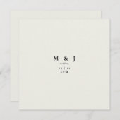 Slanke & eenvoudige moderne crème vierkante bruilo kaart (Voorkant / Achterkant)