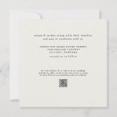 Slanke & eenvoudige moderne crème vierkante bruilo kaart (Achterkant)