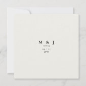 Slanke & eenvoudige moderne crème vierkante bruilo kaart (Voorkant)