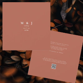 Slanke & eenvoudige moderne kaneel vierkante bruil kaart