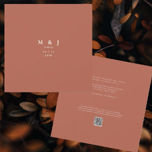 Slanke & eenvoudige moderne kaneel vierkante bruil kaart