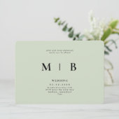 Slanke & Eenvoudige Monogram Wijze Ronde Huwelijk Kaart (Staand voorkant)