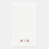 Slanke en eenvoudige bruine monogram bruiloft servet (Voorkant)