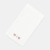Slanke en eenvoudige bruine monogram bruiloft servet (Hoek)