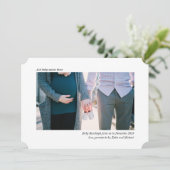 Slanke en eenvoudige fotozwangerschapsaankondiging kaart (Staand voorkant)