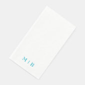 Slanke en eenvoudige Turquoise Monogram bruiloft Servet (Hoek)