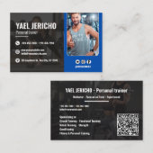 Slanke en moderne personal trainer met foto visitekaartje (Voorkant / Achterkant)