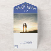 Slanke en moderne zilveren bruiloft all in one uitnodiging (Buitenkant)