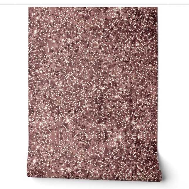 Slanke en stijlvolle Chic Roos Gold Glitter Patter Behang (Afrollen)