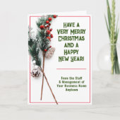 Slanke en stijlvolle kerstkaart voor bedrijven feestdagen kaart (Voorkant)