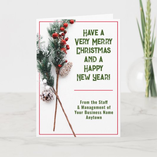 Slanke en stijlvolle kerstkaart voor bedrijven feestdagen kaart (Voorkant)