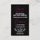 Slanke esthetische moderne Logo fotosjabloon roze Visitekaartje (Achterkant)