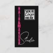 Slanke esthetische moderne Logo fotosjabloon roze Visitekaartje (Voorkant)