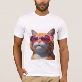 Slanke Feline 3D Zonnebril T-shirt (Voorkant)