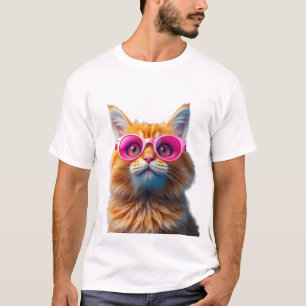 Slanke Feline 3D Zonnebril T-shirt
