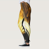 Slanke gesmolten gouden print leggings (Links)