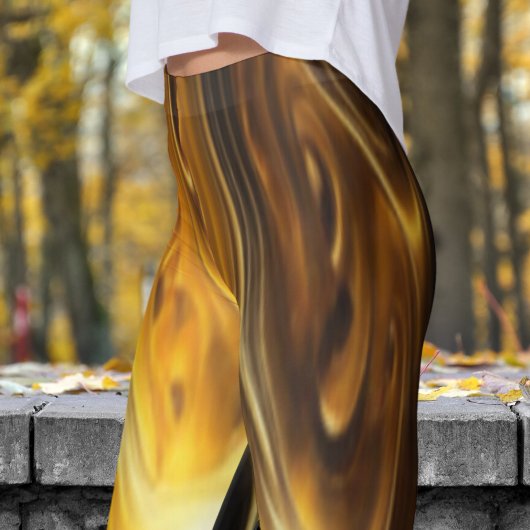 Slanke gesmolten gouden print leggings