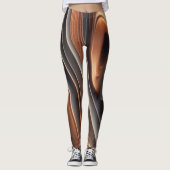 Slanke gesmolten koperen print leggings (Voorkant)