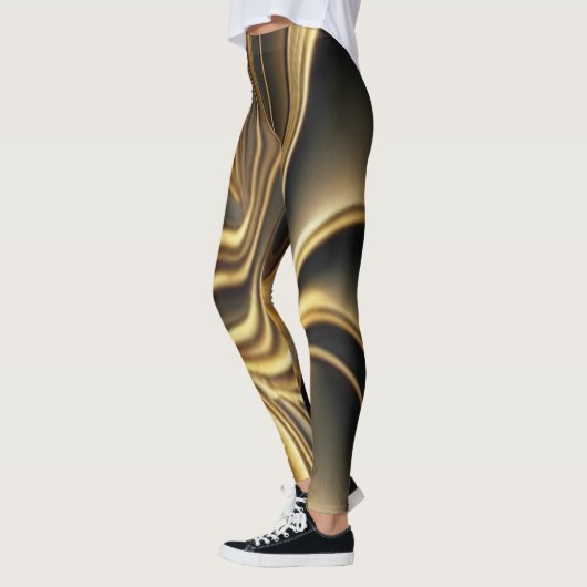 Slanke gesmolten messing print leggings (Links)
