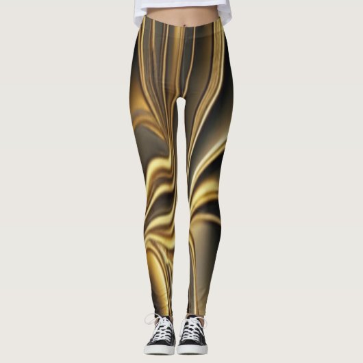 Slanke gesmolten messing print leggings (Voorkant)