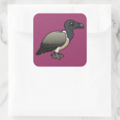 Slanke gier vierkante sticker (Tas)