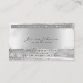 Slanke glam zilveren metallic Wimpers extensions Visitekaartje (Achterkant)