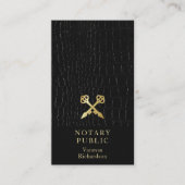 Slanke glanzende zwarte krokodil goud notaris icoo visitekaartje (Voorkant)