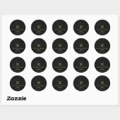 Slanke Glossy Black Crocodile Gold Icon Notaris Ronde Sticker (Vel)