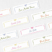 Slanke Hand Getrokken Kleurrijke Bow Wedding Place Kaart