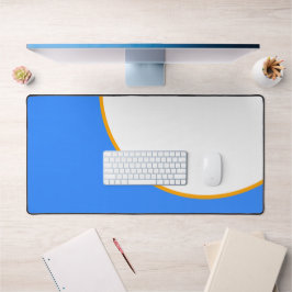 Slanke heldere nautische blauwe gele bochten op wi bureaumat