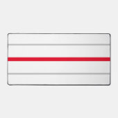 Slanke heldere rode grijze racestrepen op wit bureaumat (Voorkant)