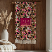 Slanke, hete roze waterverf luipaardhuiddeken fleece deken