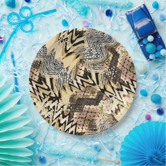 Slanke huid, tijger. papieren bordje (Feest)