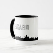 Slanke iconische Chicago Skyline-Mok Mok (Voorkant links)