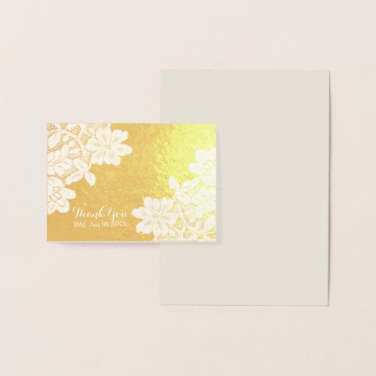 Slanke  kant bruiloft bedankt folie kaarten (Display)