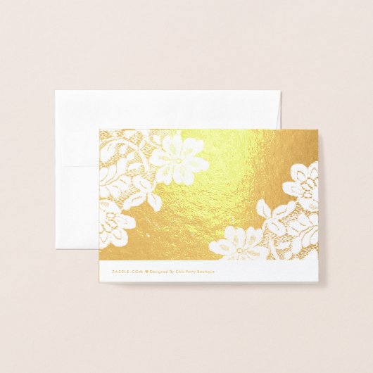 Slanke  kant bruiloft bedankt folie kaarten (Met envelop)