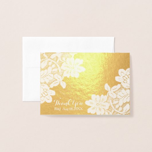 Slanke  kant bruiloft bedankt folie kaarten (Voorkant met envelop)