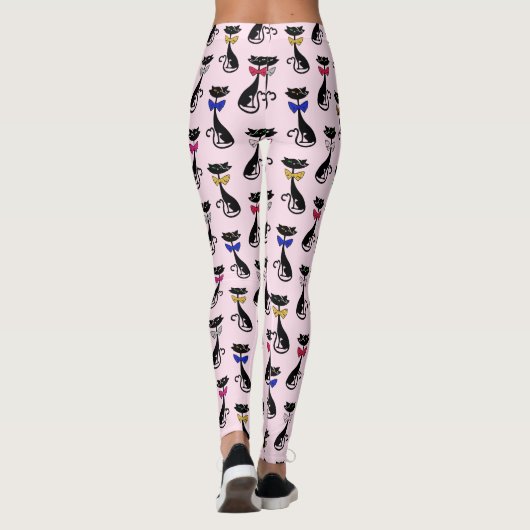 Slanke Katten met Bow Stropdassen Leggings (Achterkant)