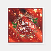 Slanke kerstglitter en sparteloos vakantiemodel servet (Voorkant)