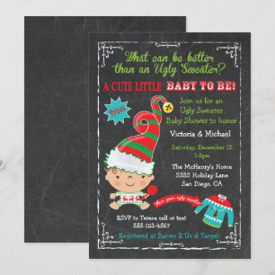 Slanke kersttrui Baby Shower-uitvindingen Kaart