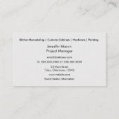 Slanke keuken & constructie Visitekaartje (Achterkant)