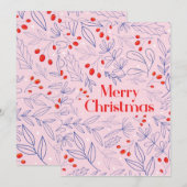 Slanke, kleurrijke kerstkaart (Voorkant / Achterkant)