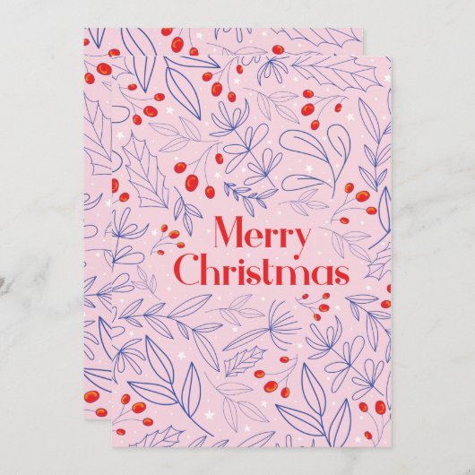 Slanke, kleurrijke kerstkaart (Voorkant / Achterkant)