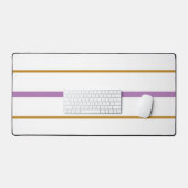 Slanke lavendel bruine racestrepen op wit bureaumat (Keyboard & Muis)