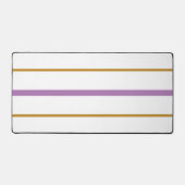 Slanke lavendel bruine racestrepen op wit bureaumat (Voorkant)